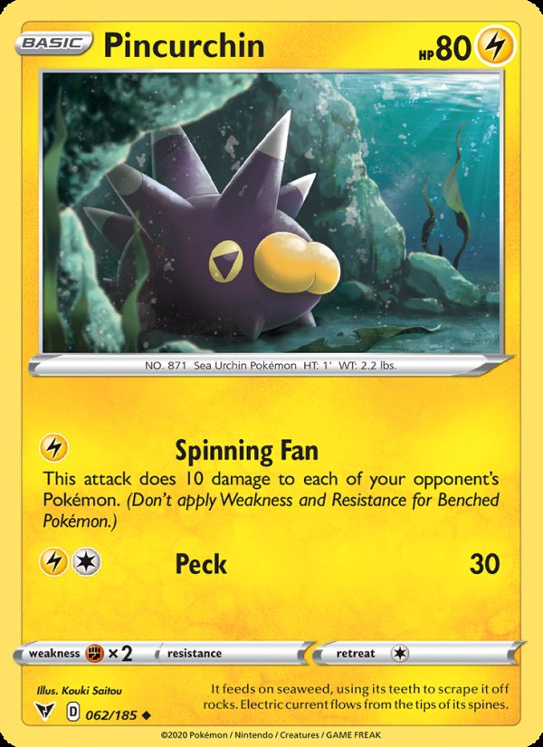 Pincurchin 62/185 - Vivid Voltage Pokemon card