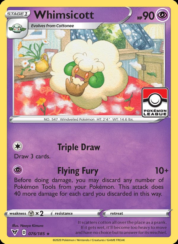 Whimsicott 76/185 - Vivid Voltage Pokemon card