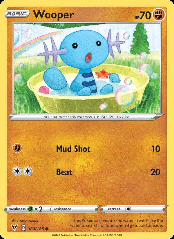 Wooper 83/185 - Vivid Voltage Pokemon card