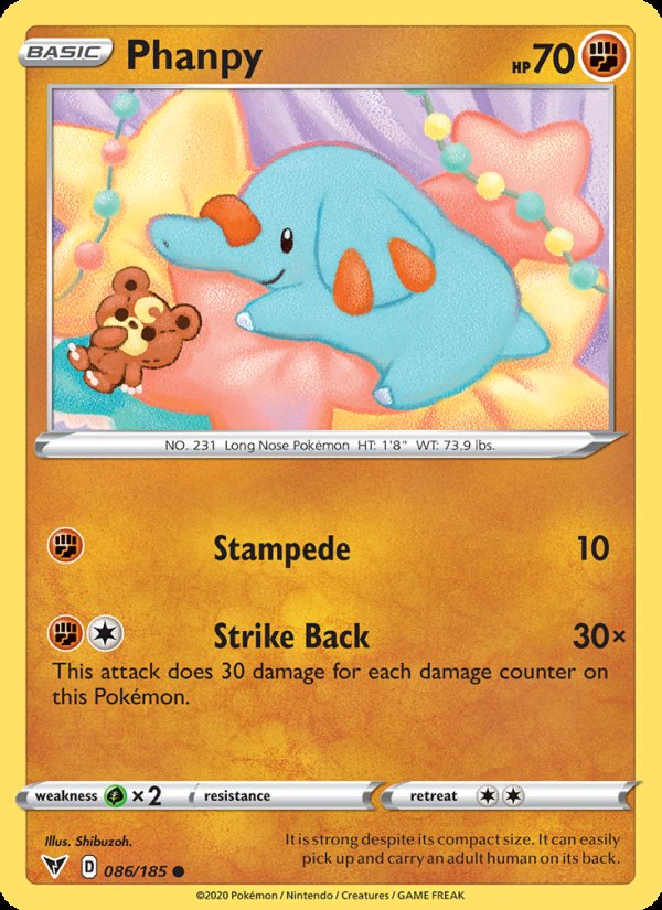 Phanpy 86/185 - Vivid Voltage Pokemon card