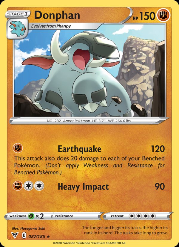 Donphan 87/185 - Vivid Voltage Pokemon card