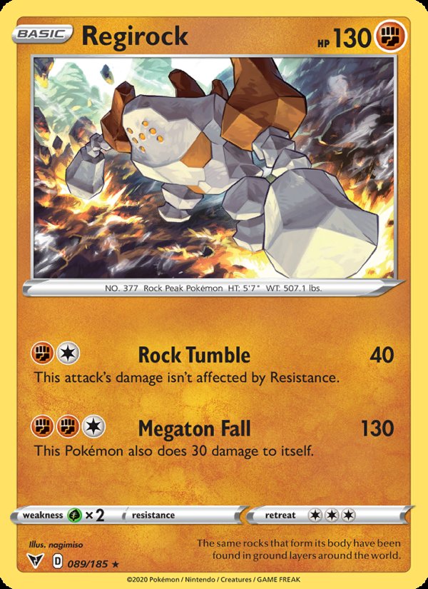 Regirock 89/185 - Vivid Voltage Pokemon card