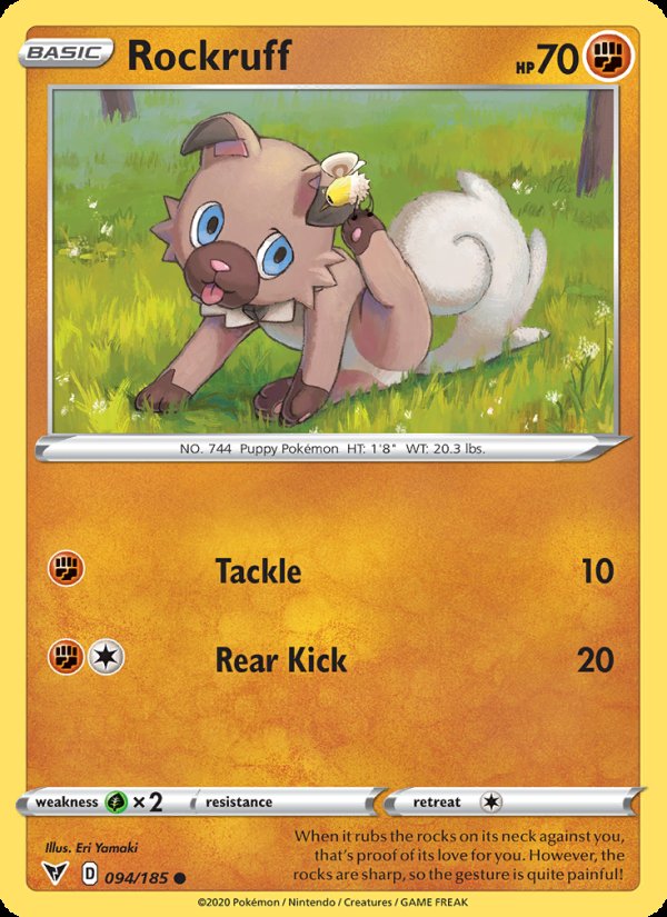 Rockruff 94/185 - Vivid Voltage Pokemon card