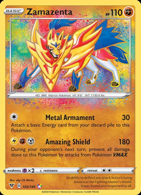 Zamazenta 102/185 - Vivid Voltage Pokemon card