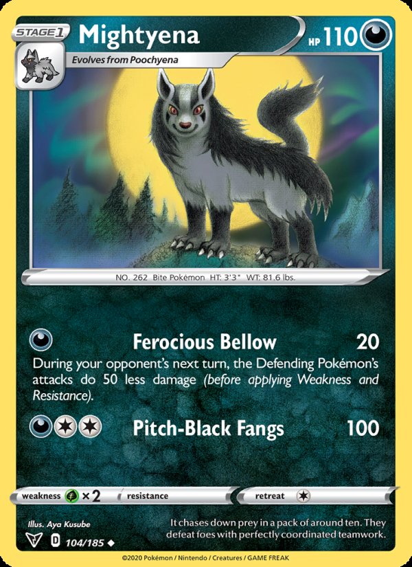 Mightyena 104/185 - Vivid Voltage Pokemon card