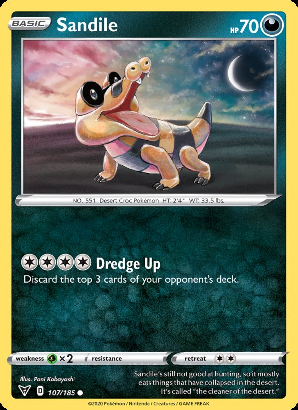 Sandile 107/185 - Vivid Voltage Pokemon card