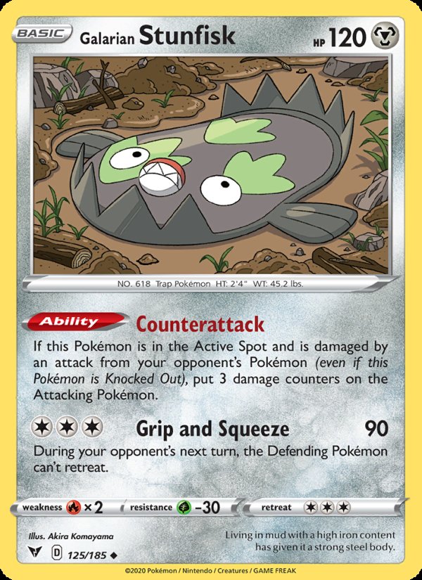 Galarian Stunfisk 125/185 - Vivid Voltage Pokemon card