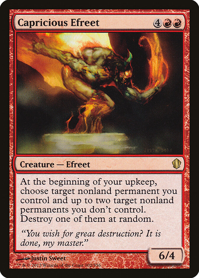Capricious Efreet 102 - Commander 2013 MTG card