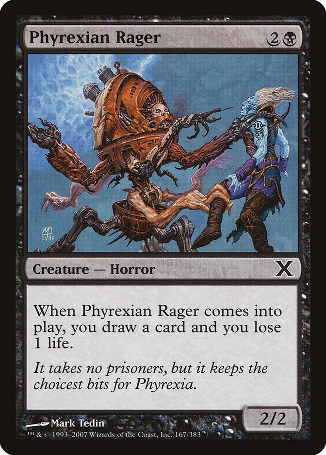 Phyrexian Rager 167 - Tenth Edition MTG card