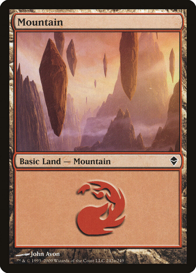 Mountain 242a - Zendikar MTG card