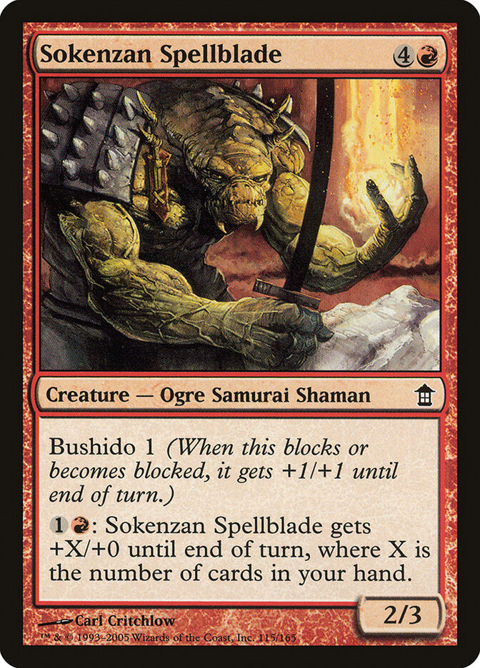 Sokenzan Spellblade 115 - Saviors of Kamigawa MTG card