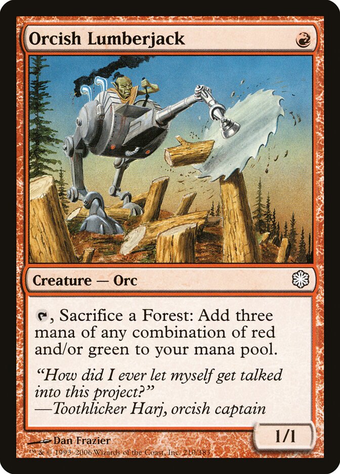 Orcish Lumberjack 210 - Coldsnap Theme Decks MTG card