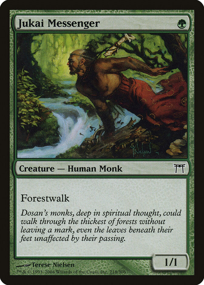Jukai Messenger 218 - Champions of Kamigawa MTG card