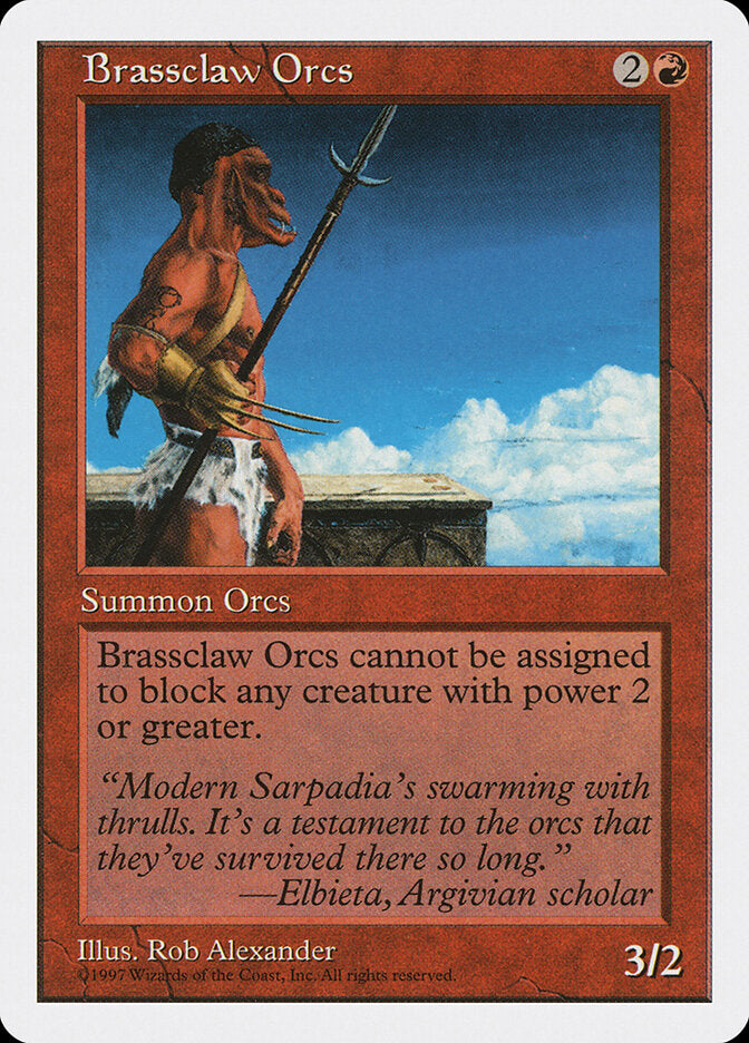 Brassclaw Orcs 213 - Fifth Edition MTG card