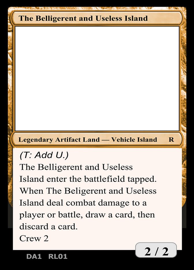 The Belligerent and Useless Island RL01a - Unknown Event MTG card