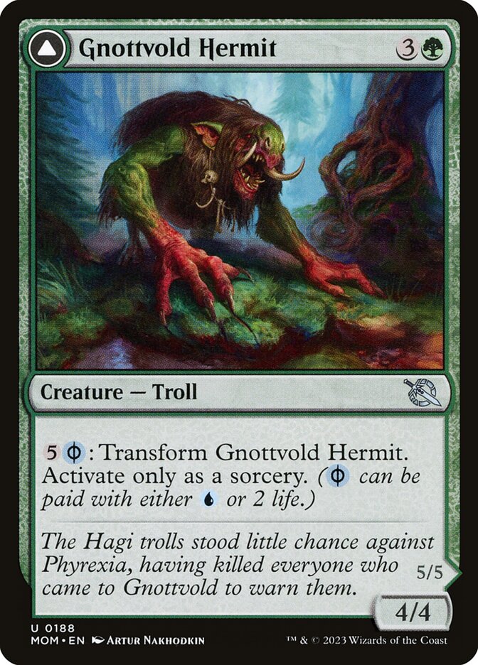 Gnottvold Hermit // Chrome Host Hulk 188 - March of the Machine MTG card