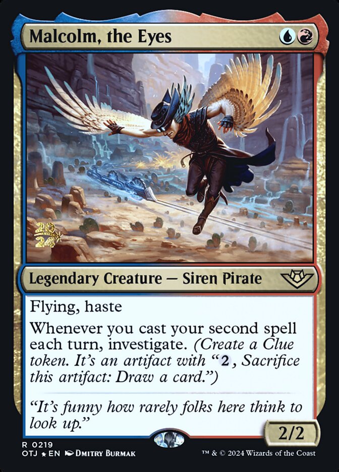 Malcolm, the Eyes 219s - Outlaws of Thunder Junction Promos MTG card