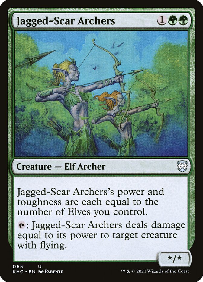 Jagged-Scar Archers 65 - Kaldheim Commander MTG card
