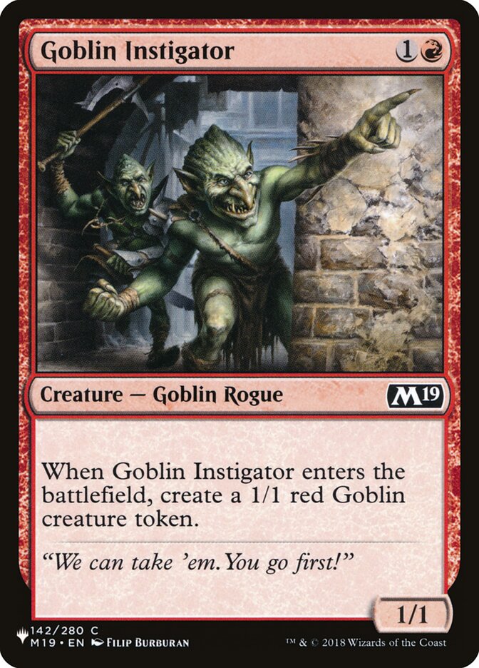 Goblin Instigator M19-142 - The List MTG card