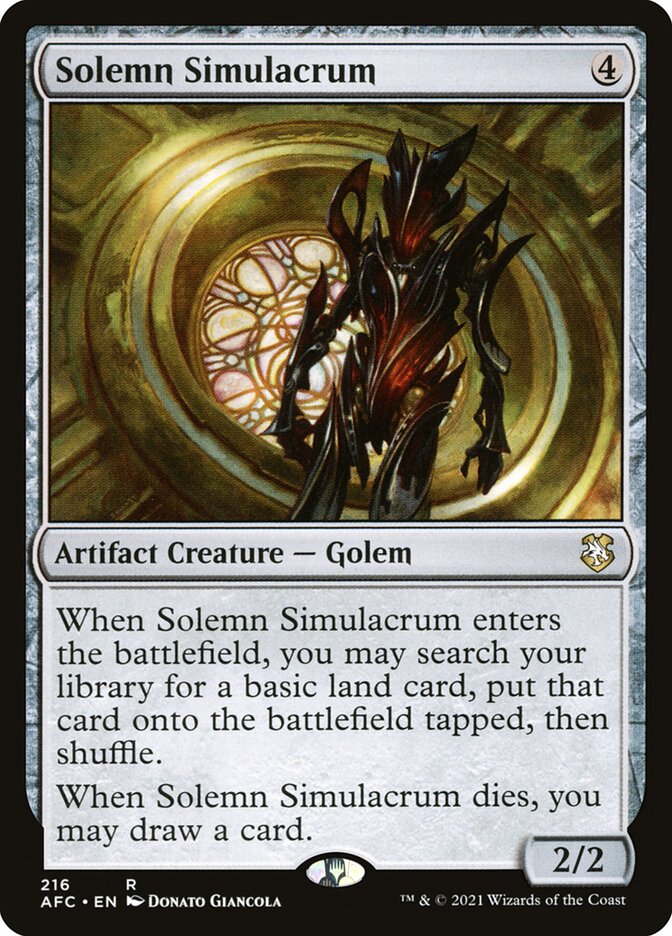 Solemn Simulacrum 216 - Forgotten Realms Commander MTG card