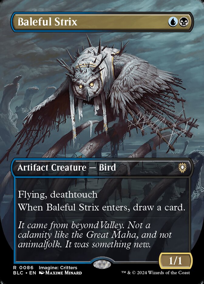 Baleful Strix 86 - Bloomburrow Commander MTG card