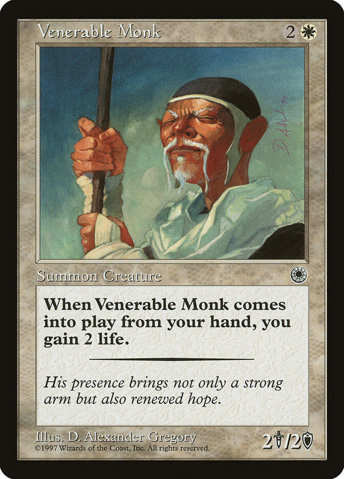 Venerable Monk 35 - Portal MTG card