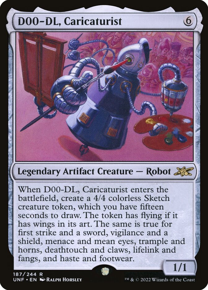 D00-DL, Caricaturist 187 - Unfinity MTG card