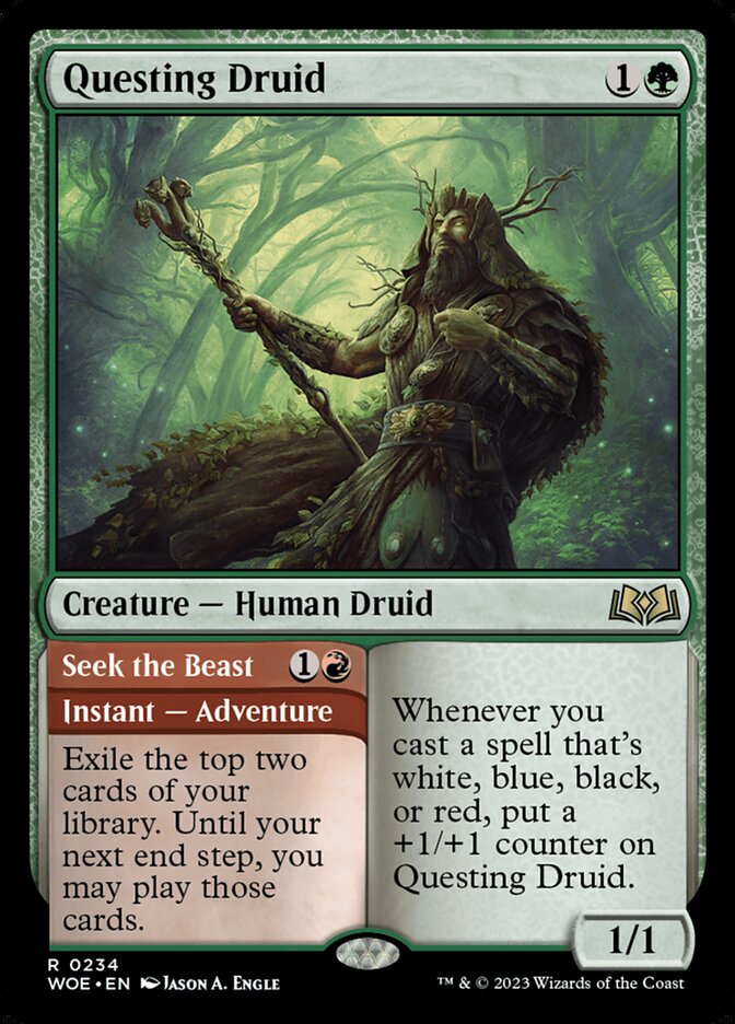 Questing Druid // Seek the Beast 234 - Wilds of Eldraine MTG card