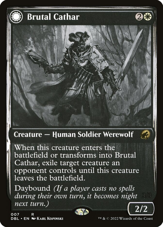 Brutal Cathar // Moonrage Brute 7 - Innistrad: Double Feature MTG card