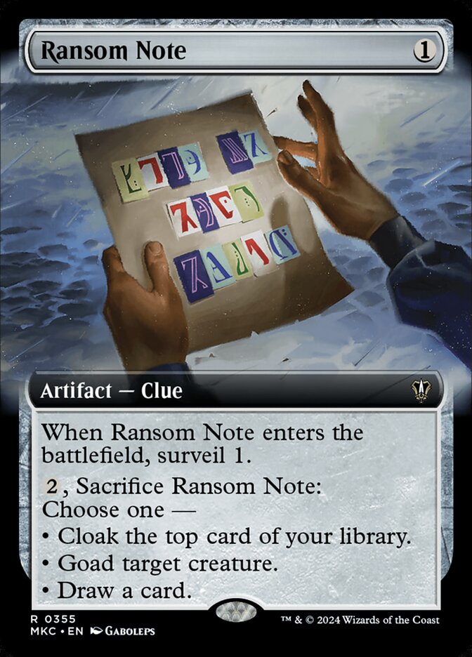 Ransom Note 355 - Murders at Karlov Manor Commander MTG card