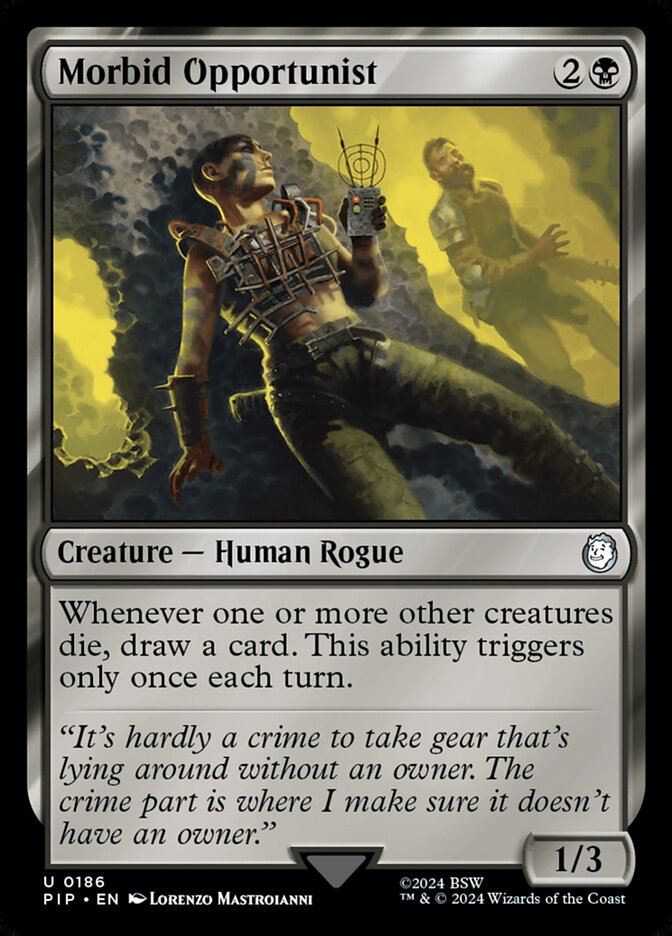 Morbid Opportunist 186 - Fallout MTG card