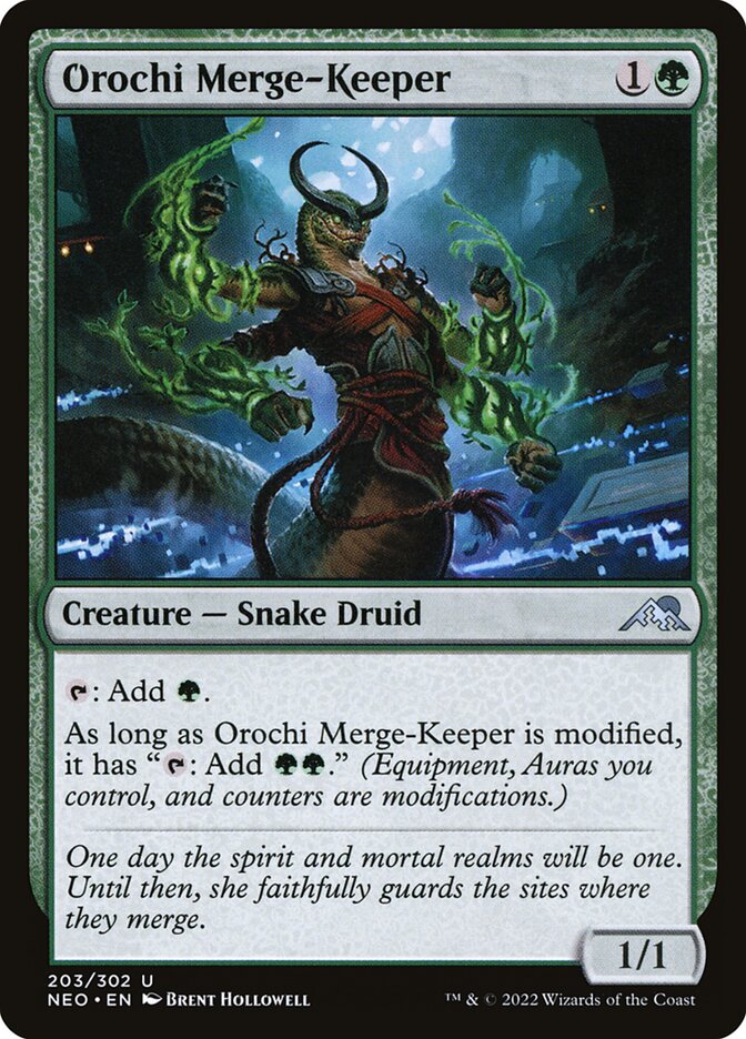 Orochi Merge-Keeper 203 - Kamigawa: Neon Dynasty MTG card