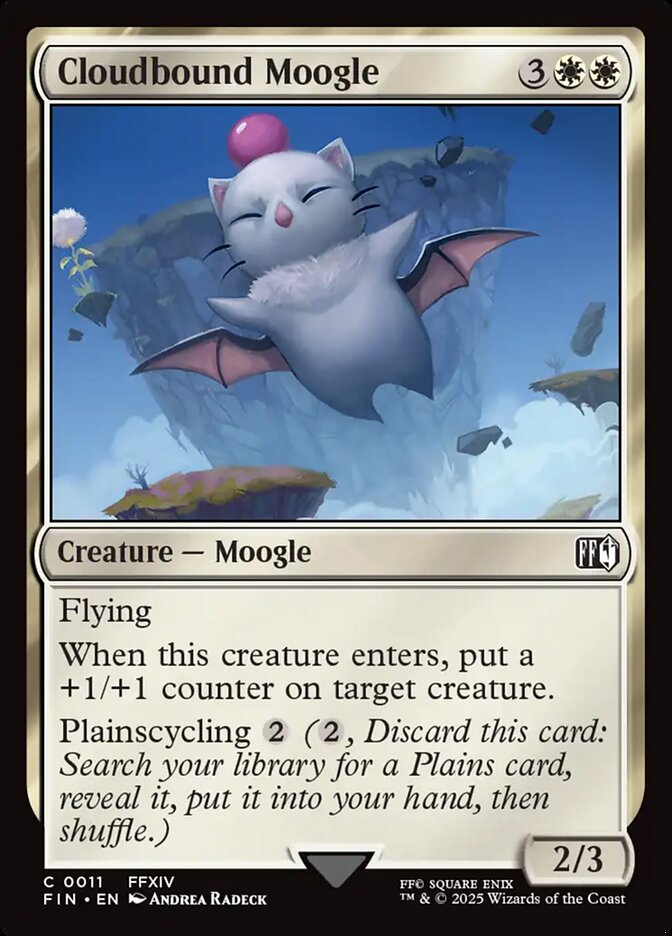 Cloudbound Moogle 11 - Final Fantasy MTG card