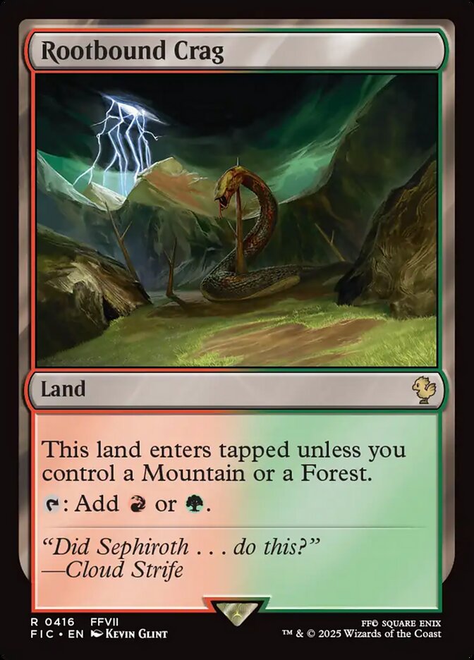 Rootbound Crag 416 - Final Fantasy Commander MTG card