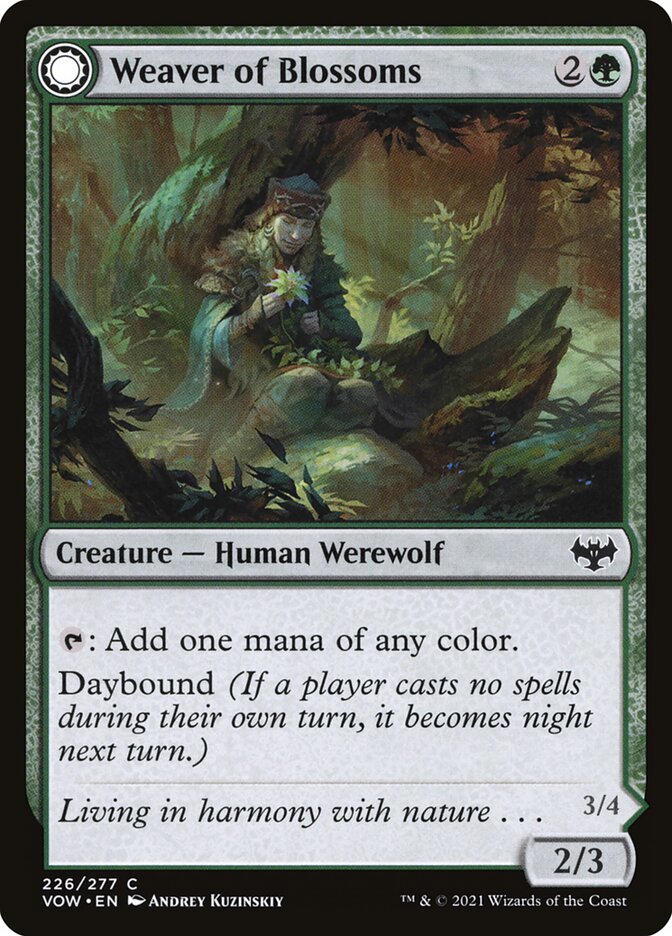 Weaver of Blossoms // Blossom-Clad Werewolf 226 - Innistrad: Crimson Vow MTG card