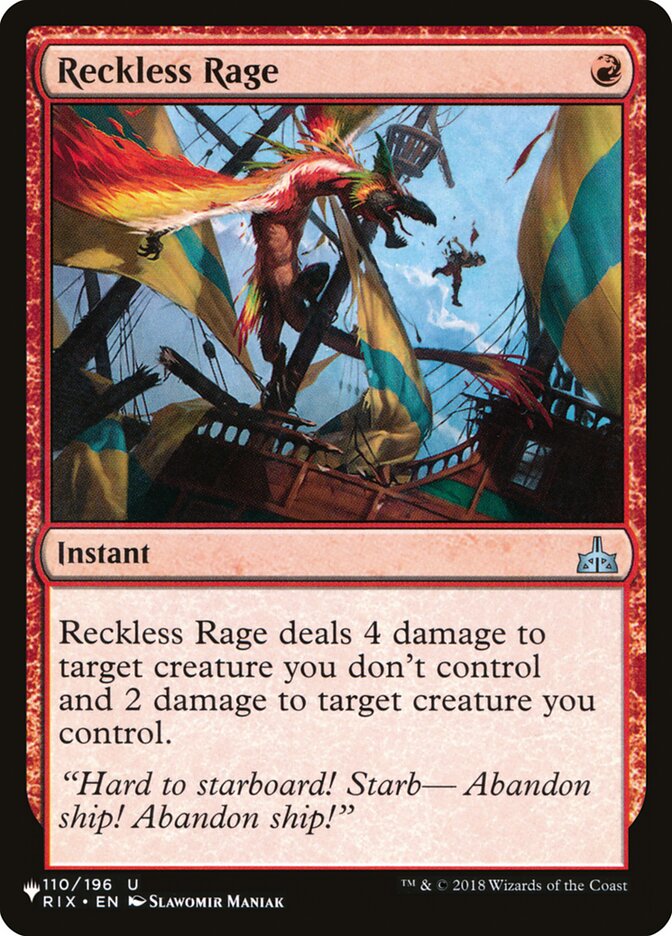 Reckless Rage RIX-110 - The List MTG card