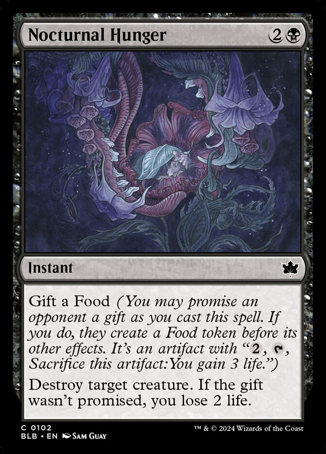 Nocturnal Hunger 102 - Bloomburrow MTG card