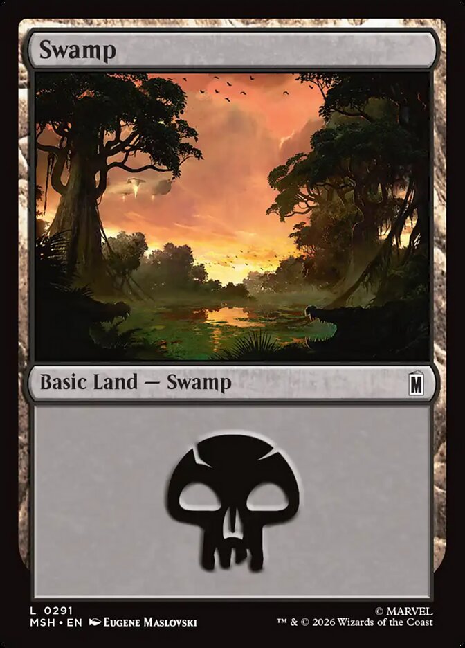 Swamp 291 - Marvel Super Heroes MTG card