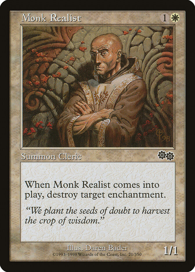 Monk Realist 21 - Urza's Saga MTG card