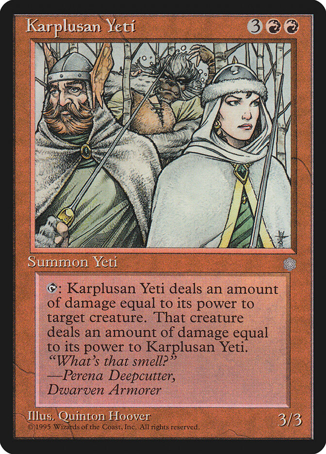 Karplusan Yeti 197 - Ice Age MTG card