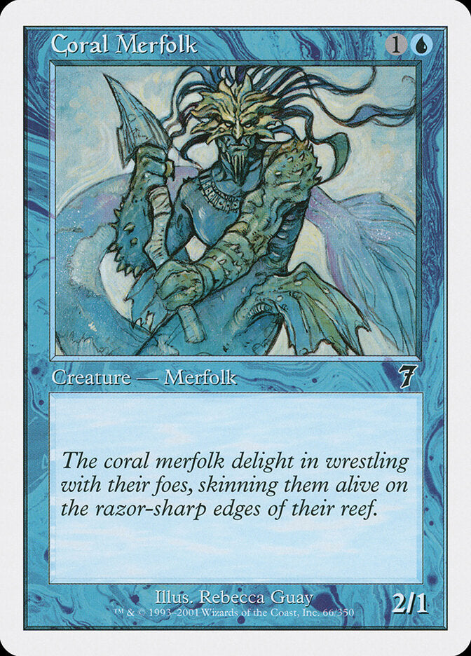 Coral Merfolk 66 - Seventh Edition MTG card