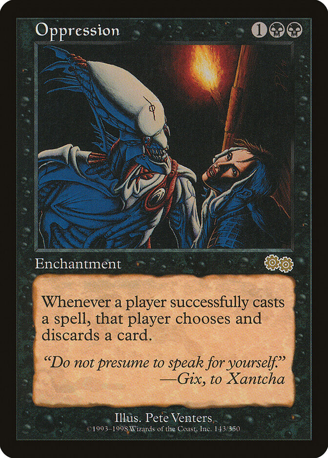 Oppression 143 - Urza's Saga MTG card