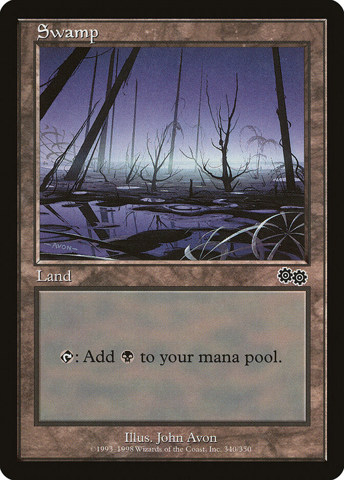 Swamp 340 - Urza's Saga MTG card