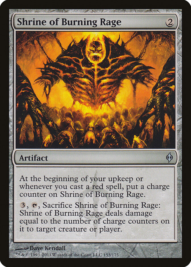 Shrine of Burning Rage 153 - New Phyrexia MTG card