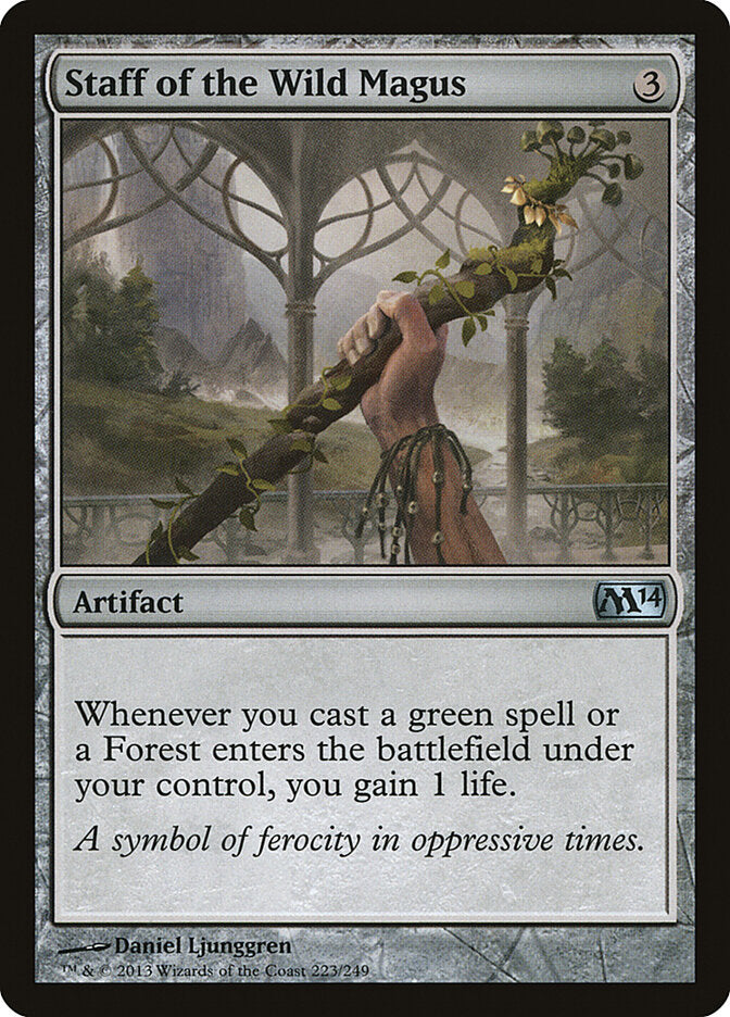 Staff of the Wild Magus 223 - Magic 2014 MTG card