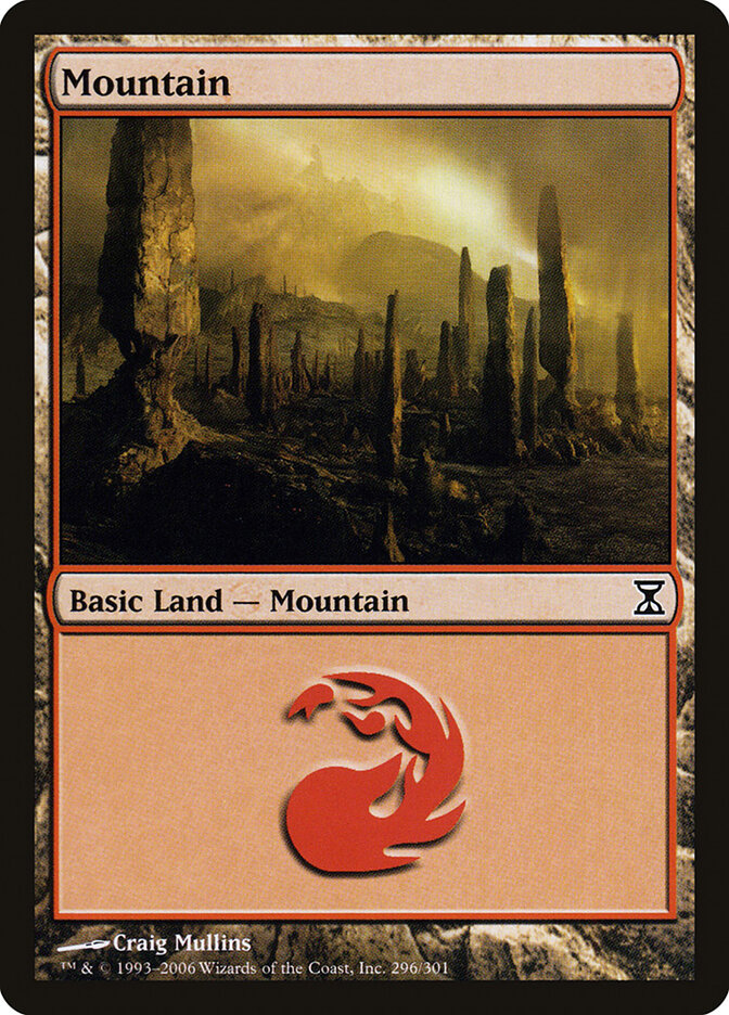 Mountain 296 - Time Spiral MTG card
