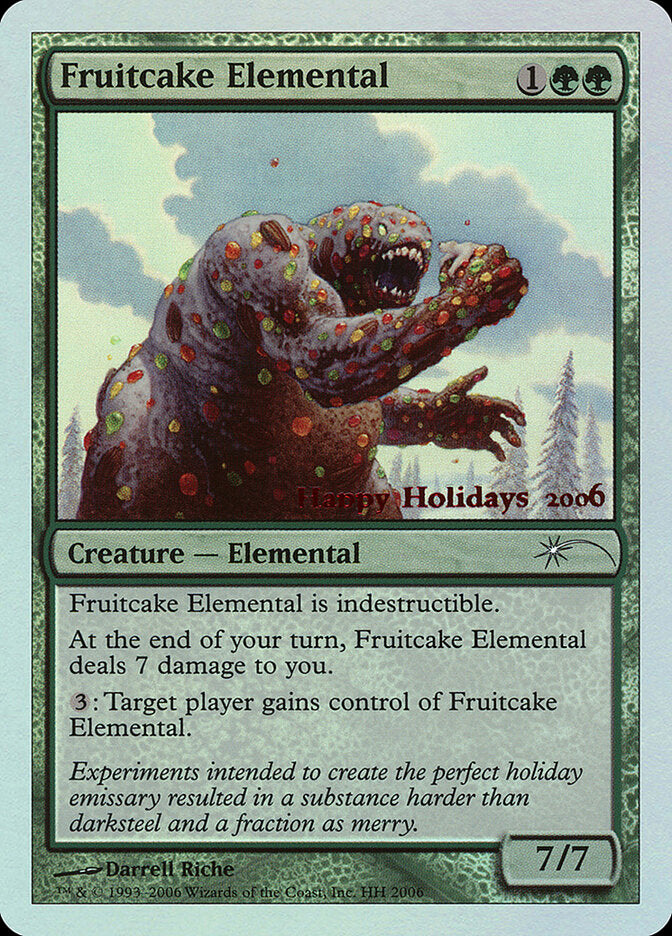 Fruitcake Elemental 6 - Happy Holidays MTG card