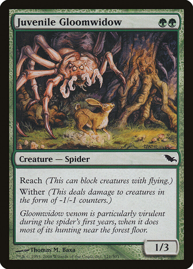 Juvenile Gloomwidow 121 - Shadowmoor MTG card