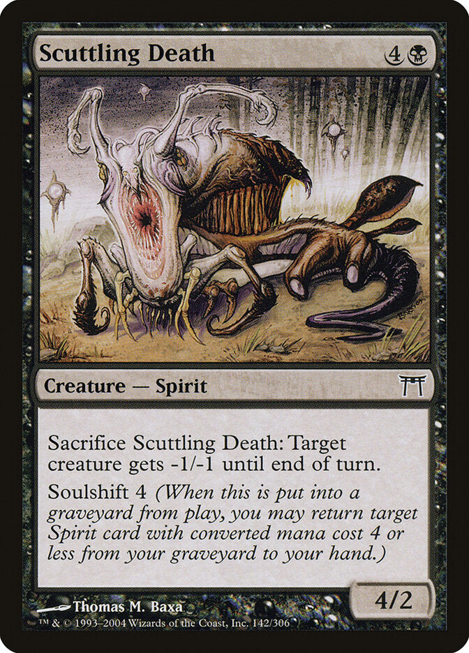 Scuttling Death 142 - Champions of Kamigawa MTG card