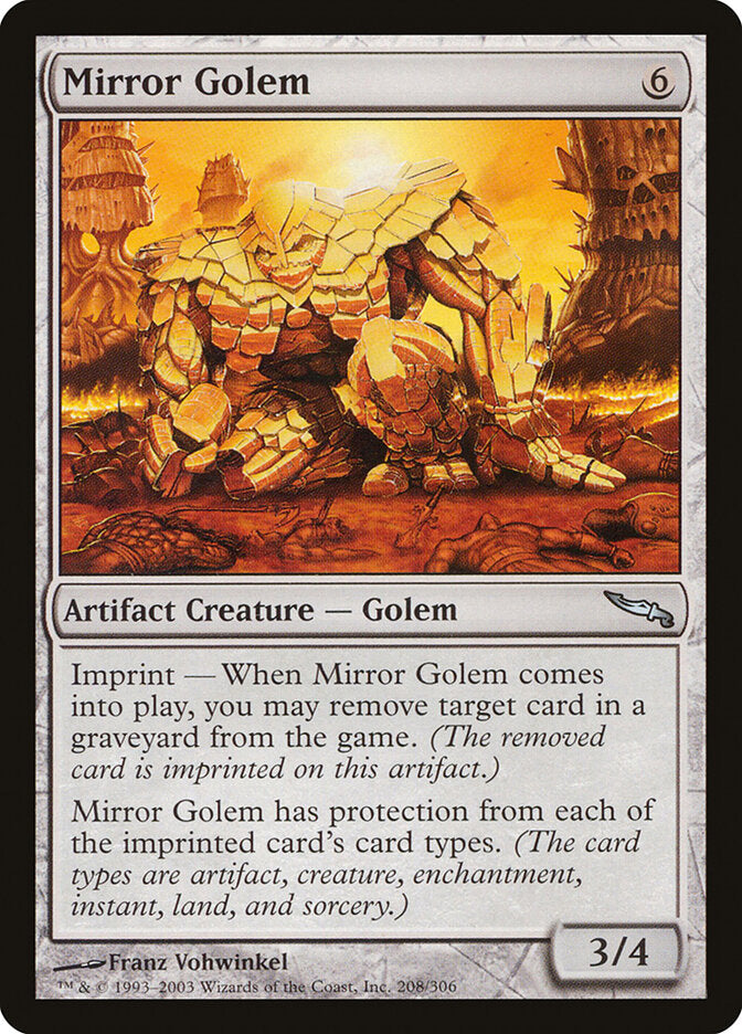 Mirror Golem 208 - Mirrodin MTG card